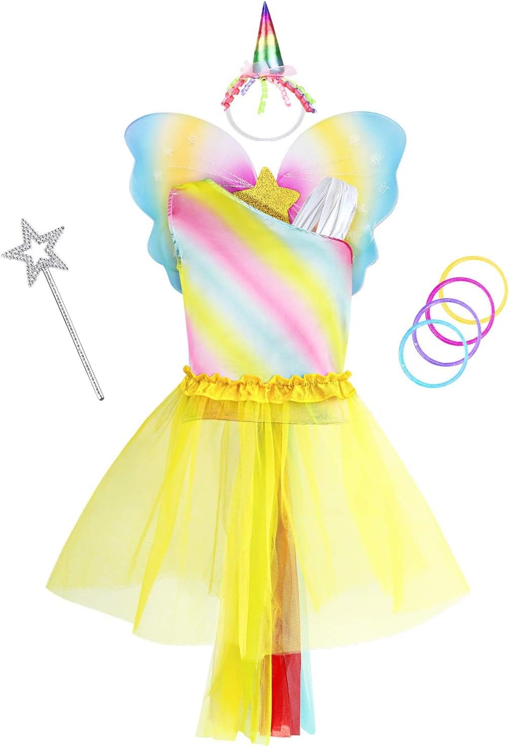 Jeowoqao Girl Dress Up Trunk Set 19 Pcs Princess Costume