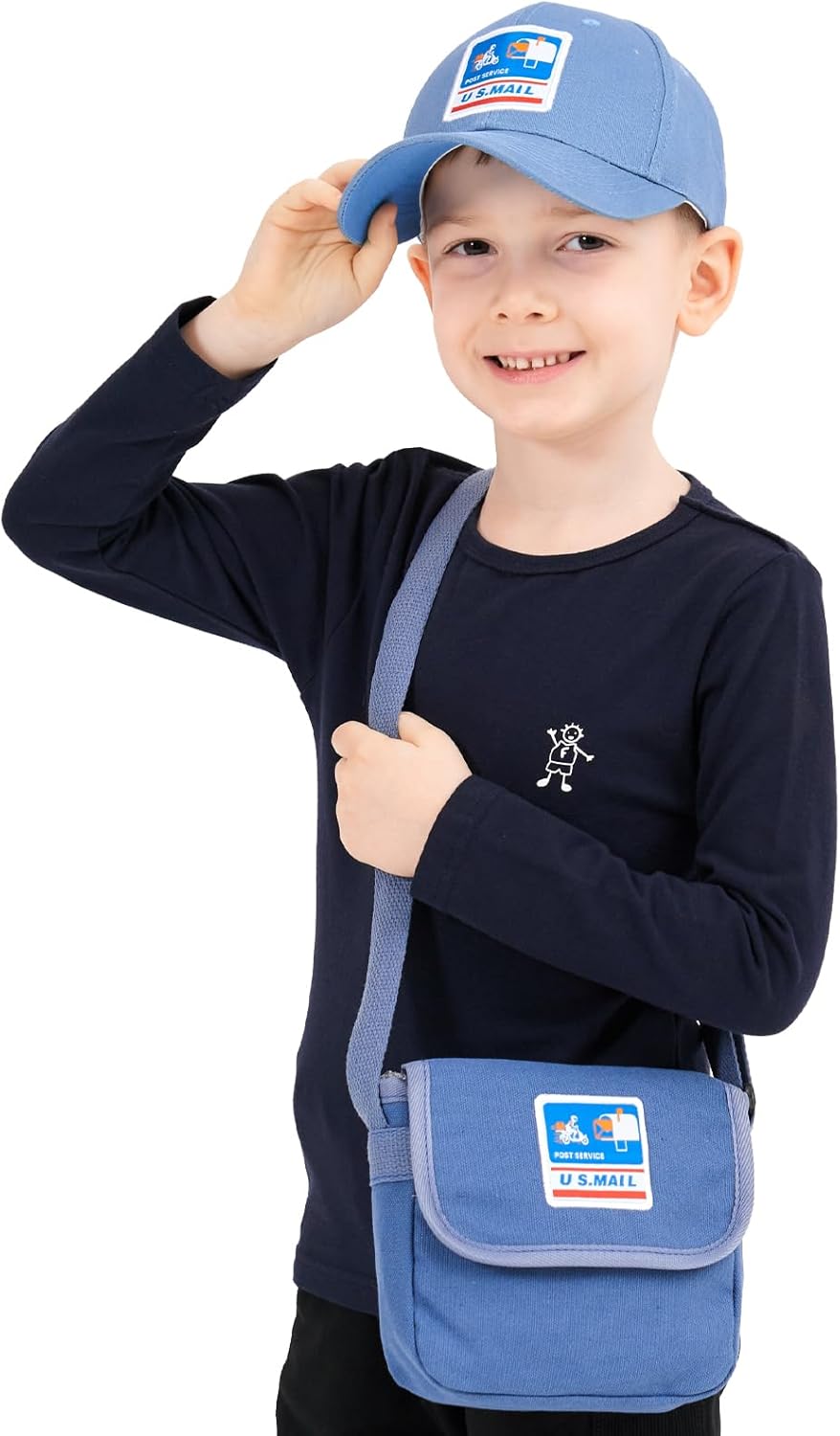 Mailman Costume Bucket HatPostman Bag 2 in 1 for Kids