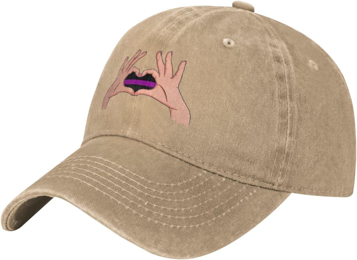 Holding A Heart Thin Purple Line Flag Baseball Cap