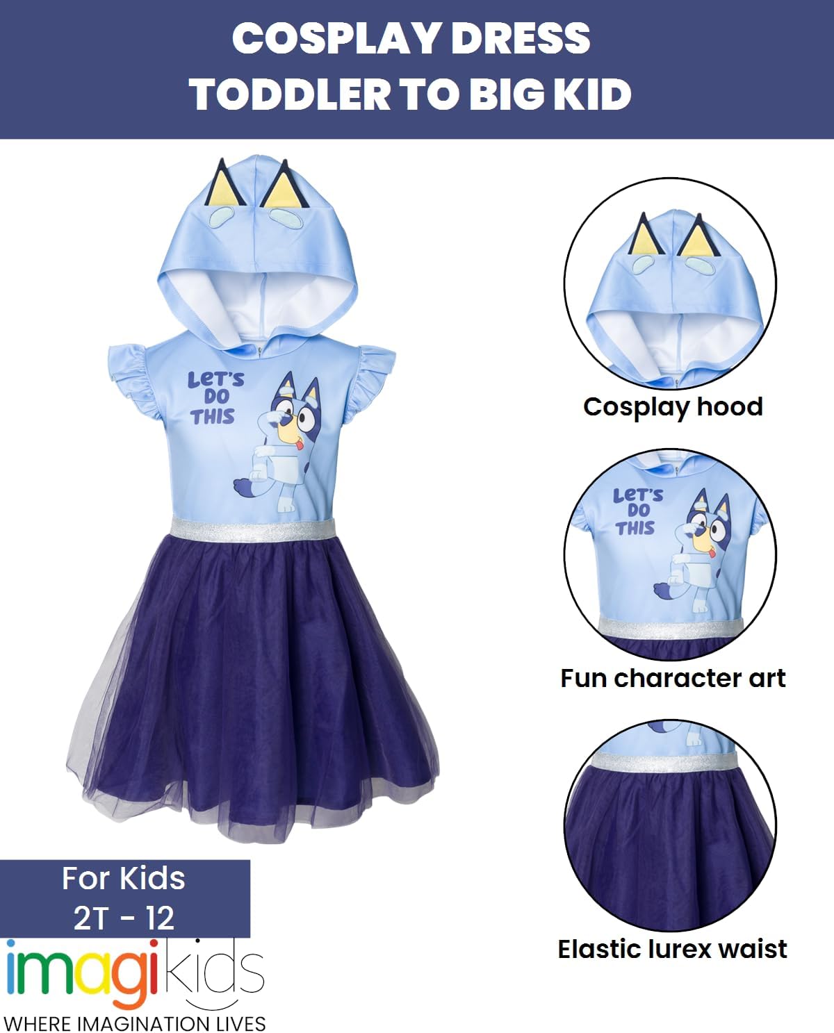Bluey Bingo Girls Mesh Cosplay Dress