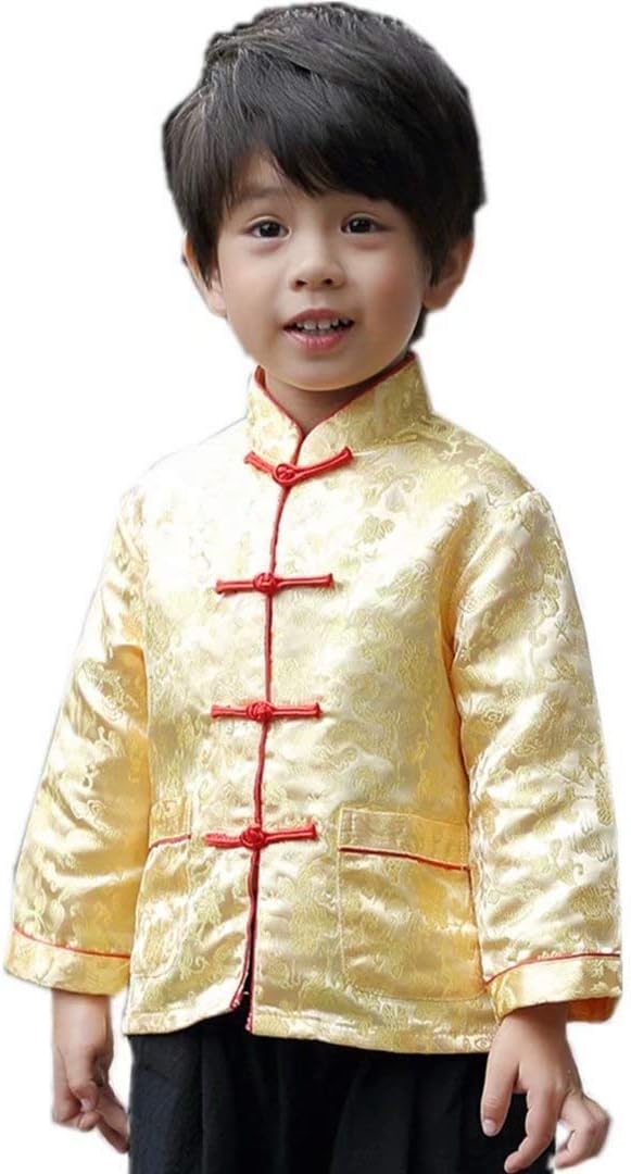 Little Boys Dragon Tang Coat Long Sleeve Costume Jacket