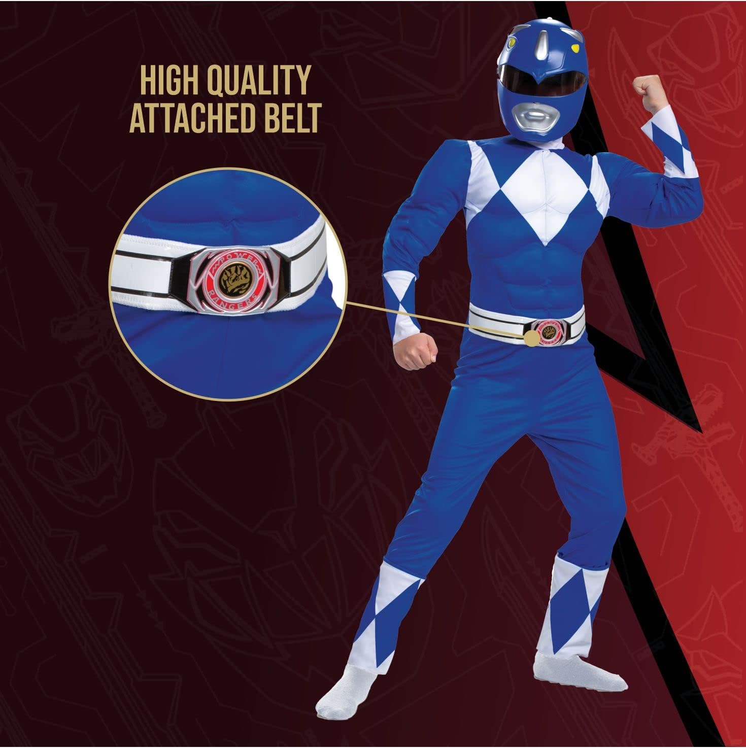 Power Rangers Boys Blue Ranger Costume Dress - Disguise