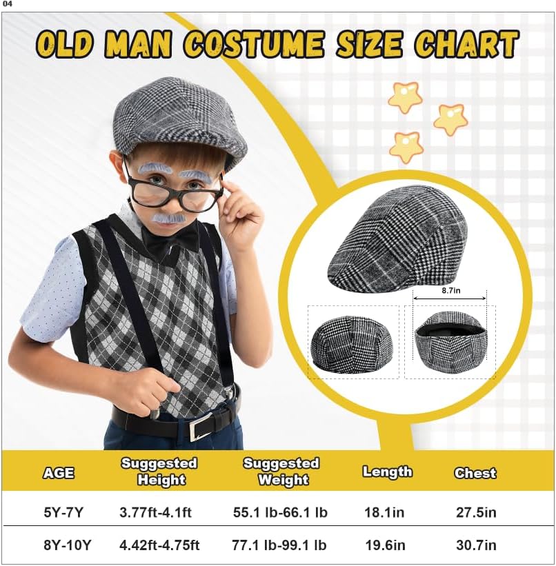 Skirfy Old Man Costume for Kids