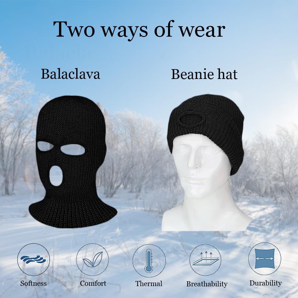 Perfect Stay Warm and Cool Kids 3 Hole Knitted Balaclava
