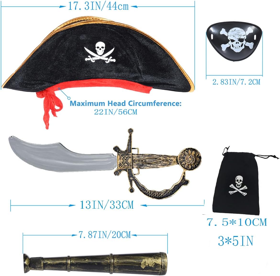 10-Piece Pirate Kids Costume Set