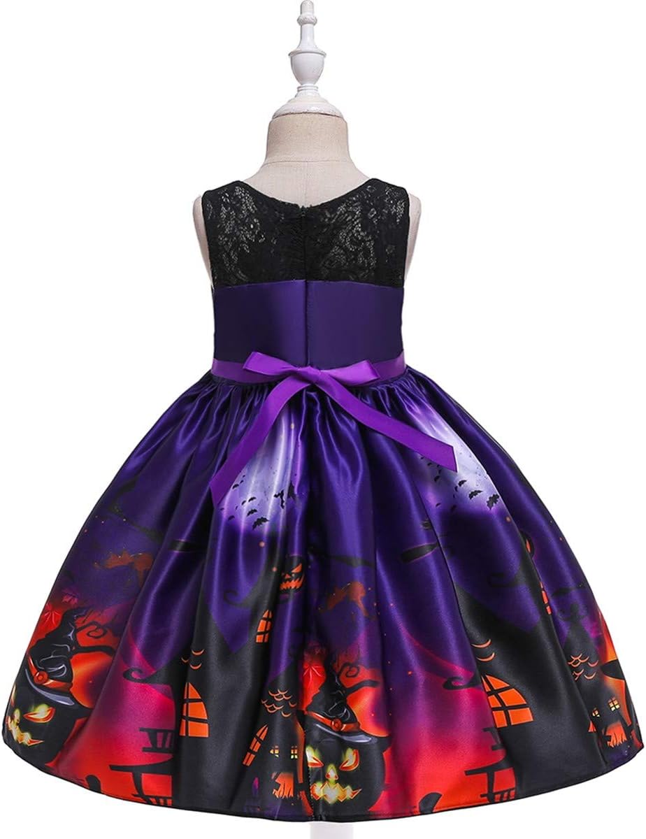 MYRISAM Kids Halloween Costume Dress with Witch Hat