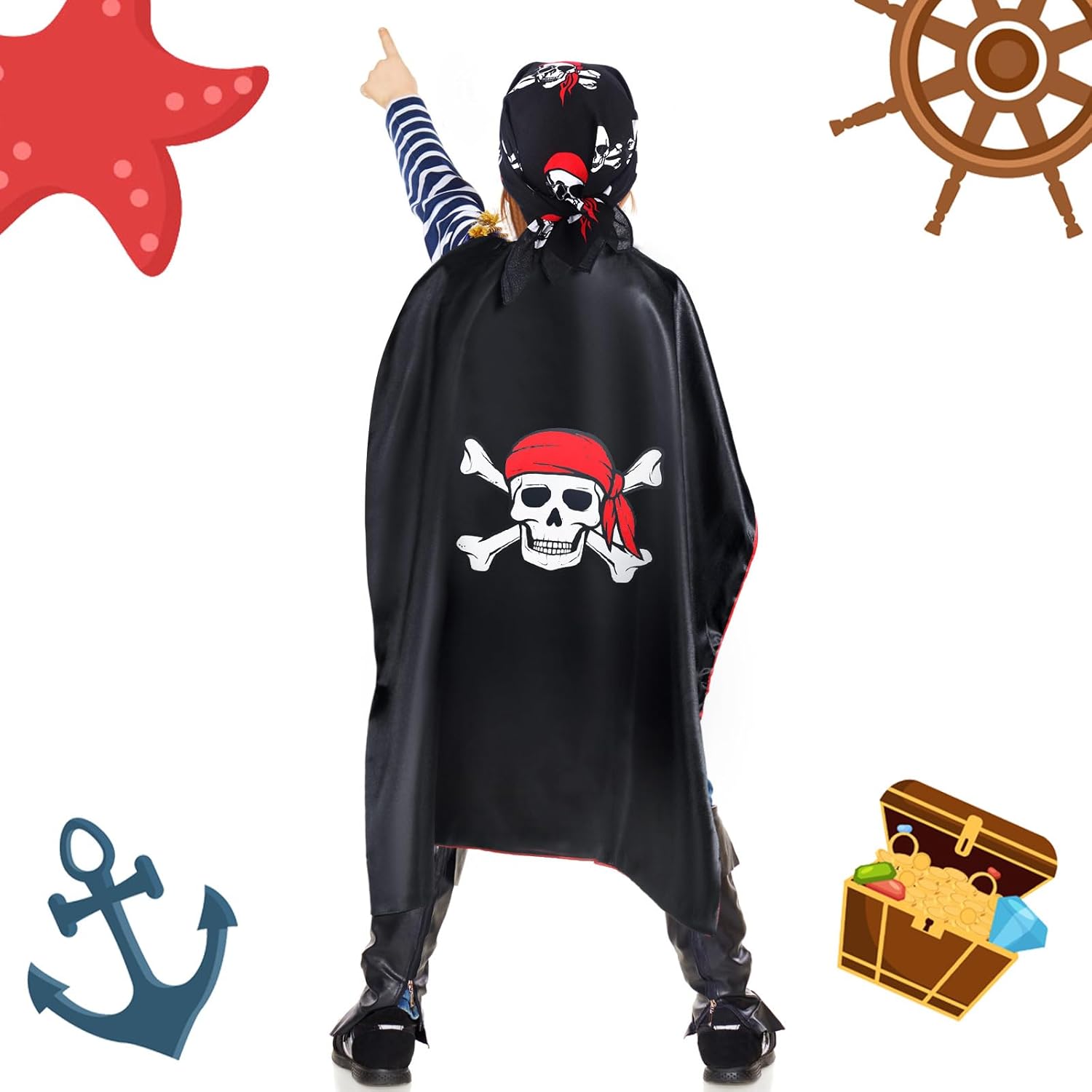 Bencailor Pirate Costume 6 Pcs Kids Boy Costume