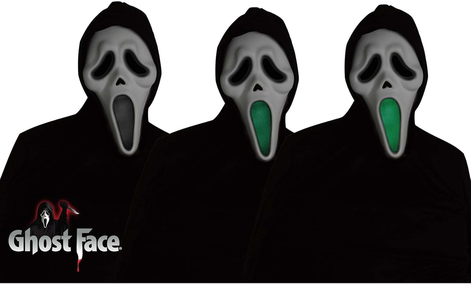 Kids Light-Up Fading Mouth Ghost Face Costume Small
