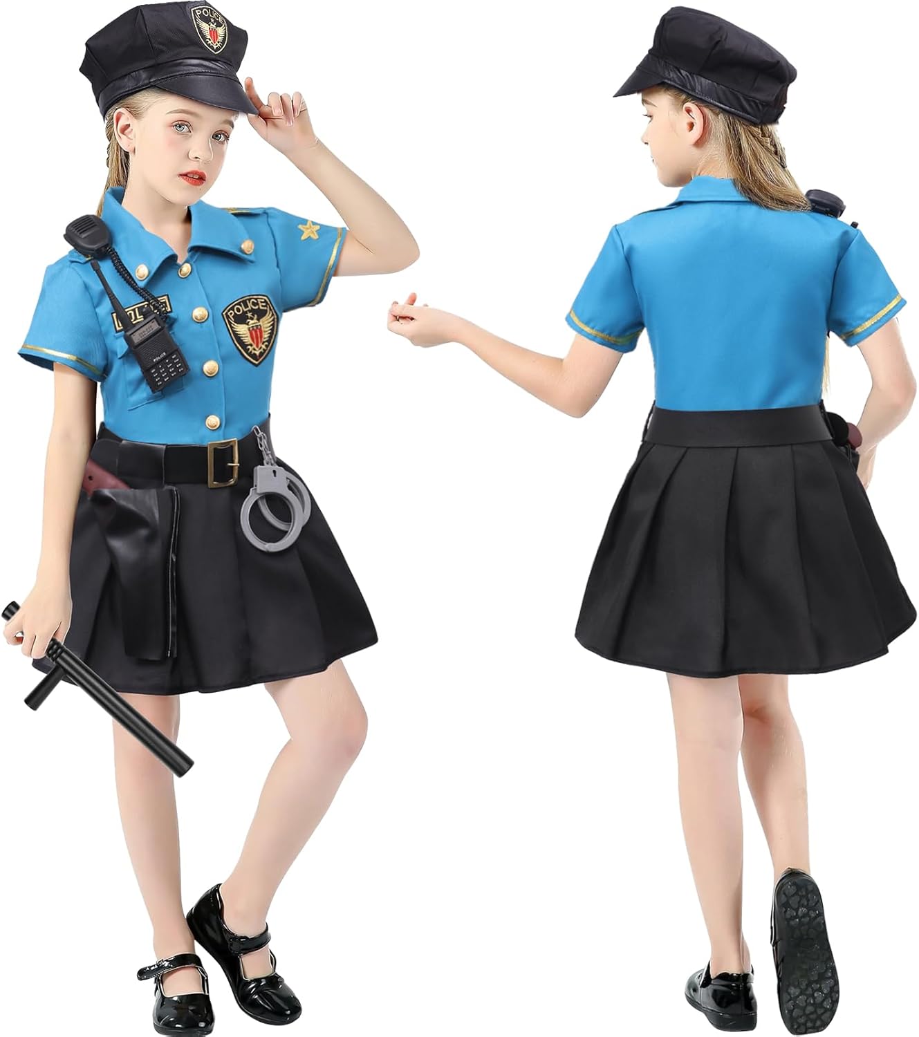 Girls Police Costume Kids Halloween