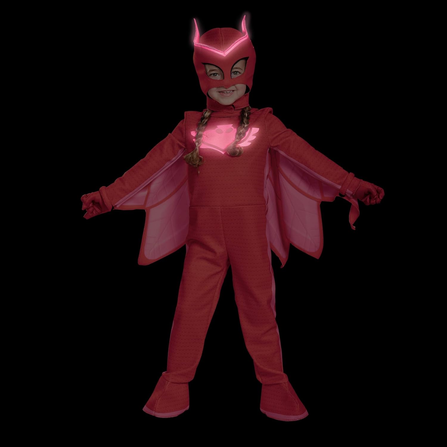 Disguise Owlette Costume Official PJ Masks Glow Costume Jumpsuit and Mask