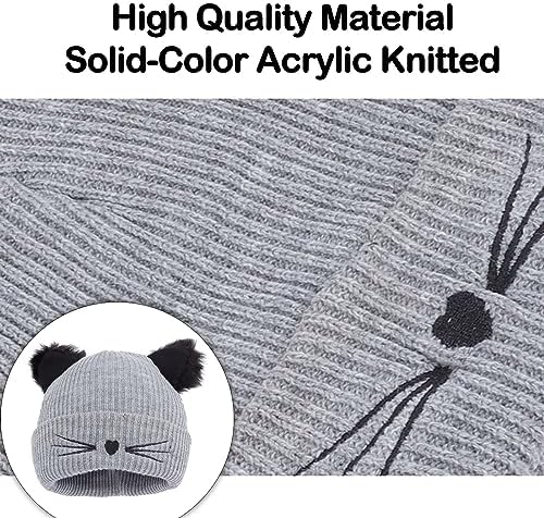 Winter Cat Ears Beanie for Girls