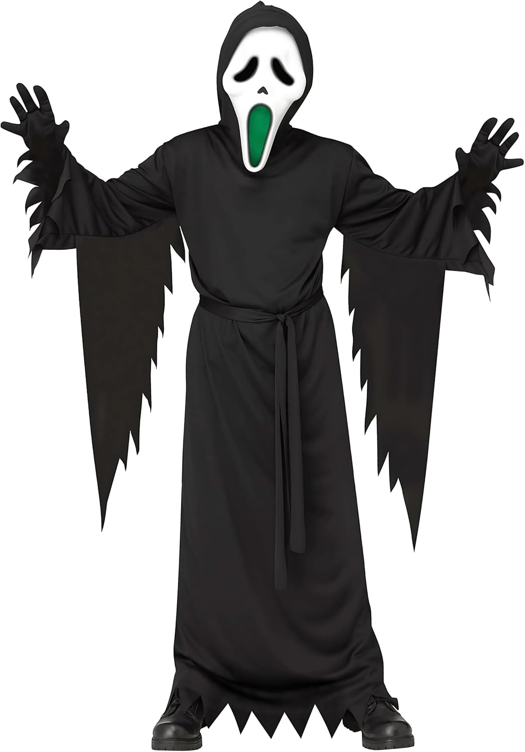 Kids Light-Up Fading Mouth Ghost Face Costume Small