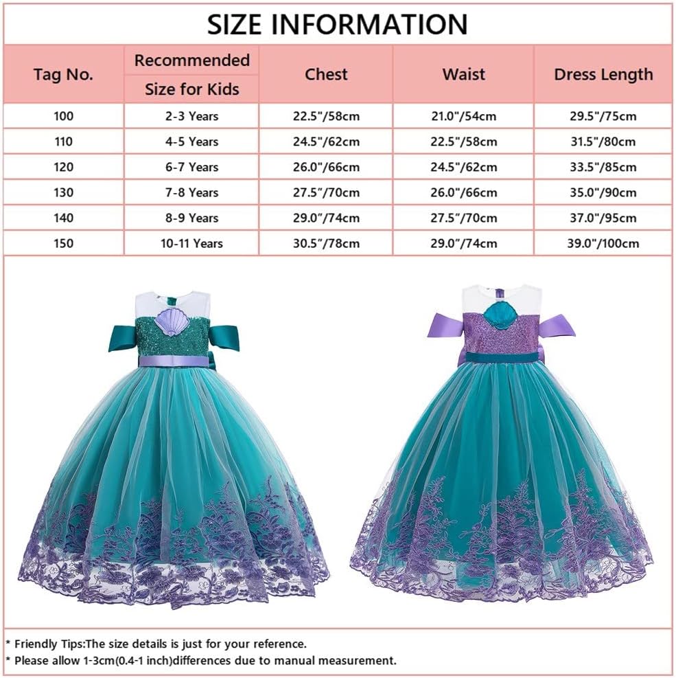 GIRLS FANCY COSTUME PRINCESS MERMAID HOLIDAY COSPLAY DRESS UP KIDS DAYS