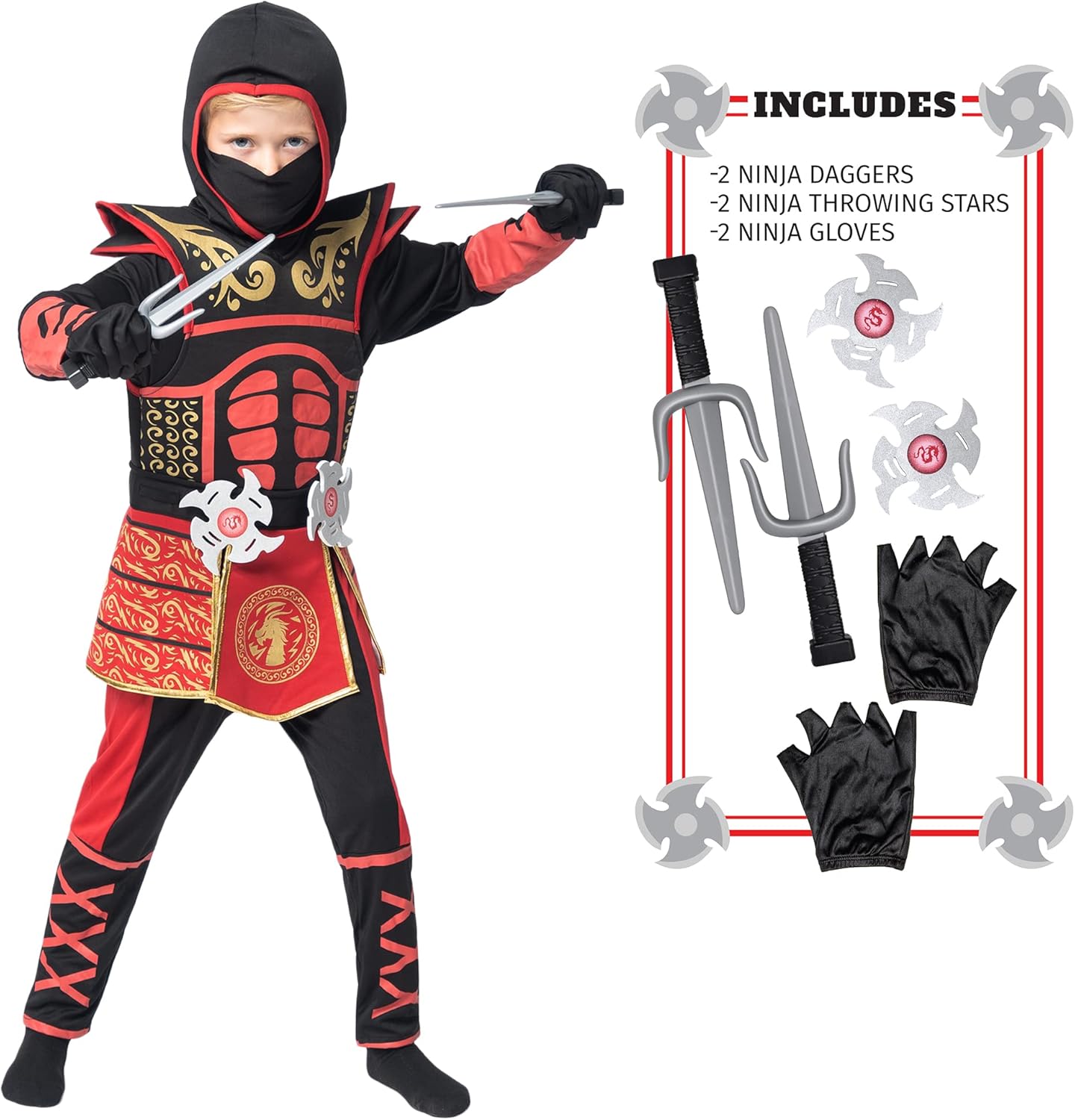 Spooktacular Red Ninja Costume for Kids
