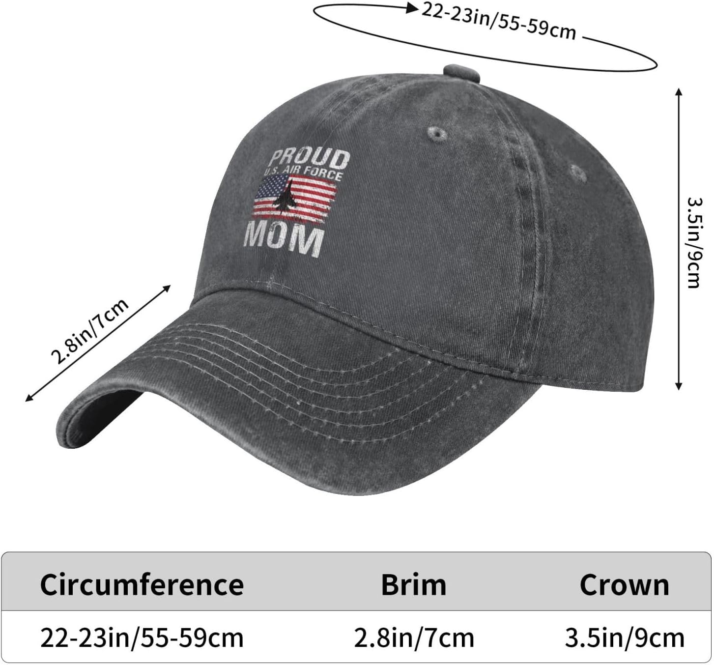 Proud USA Air Force Mom USA Flag Baseball Cap SafeSun