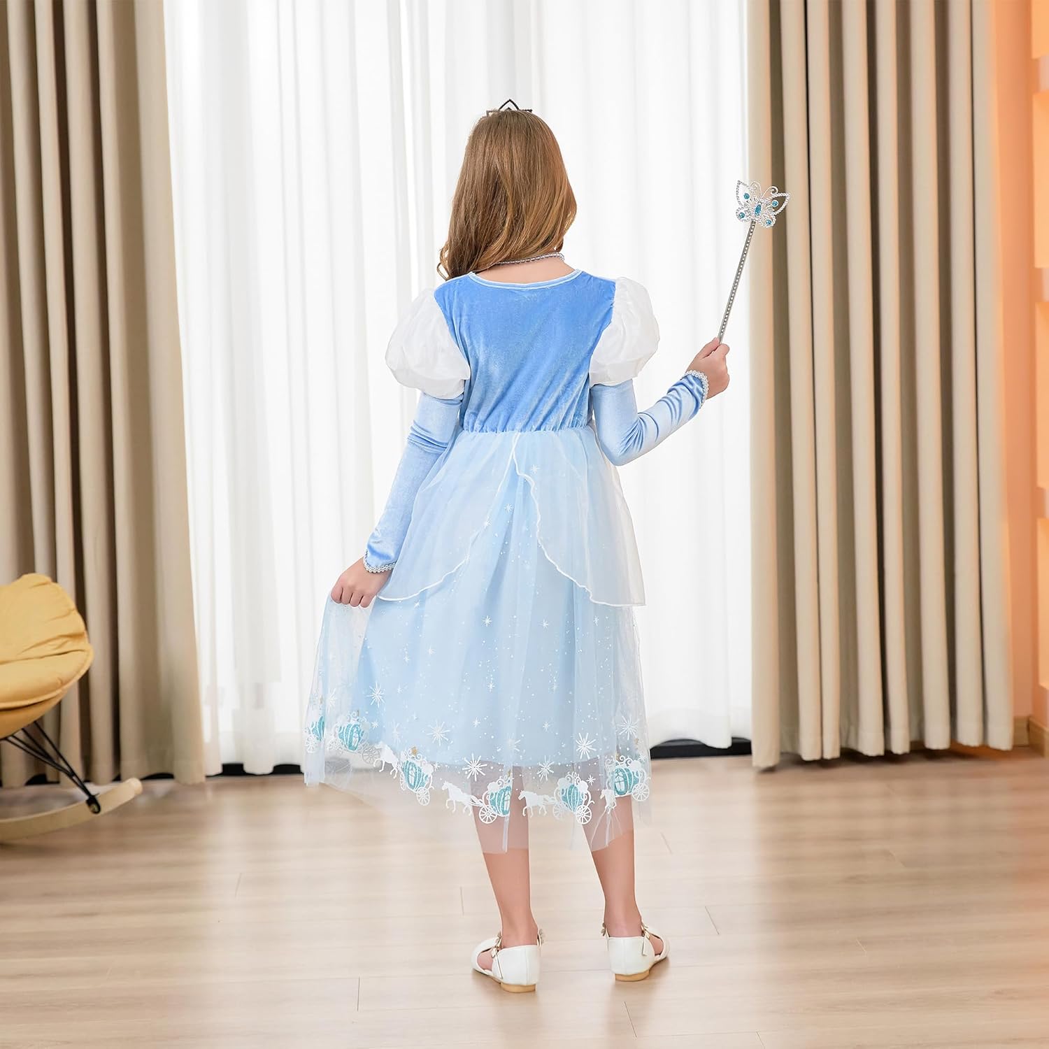 DLLYING Princess Cinderella Dress for Little Kids Toddler
