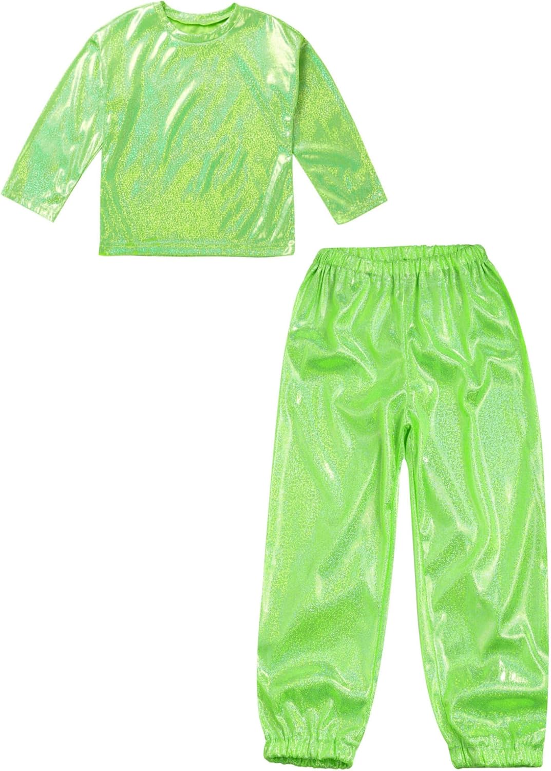 Kaerm Boys Dance Costume Set with Harem Pants and Glittery T-Shirt