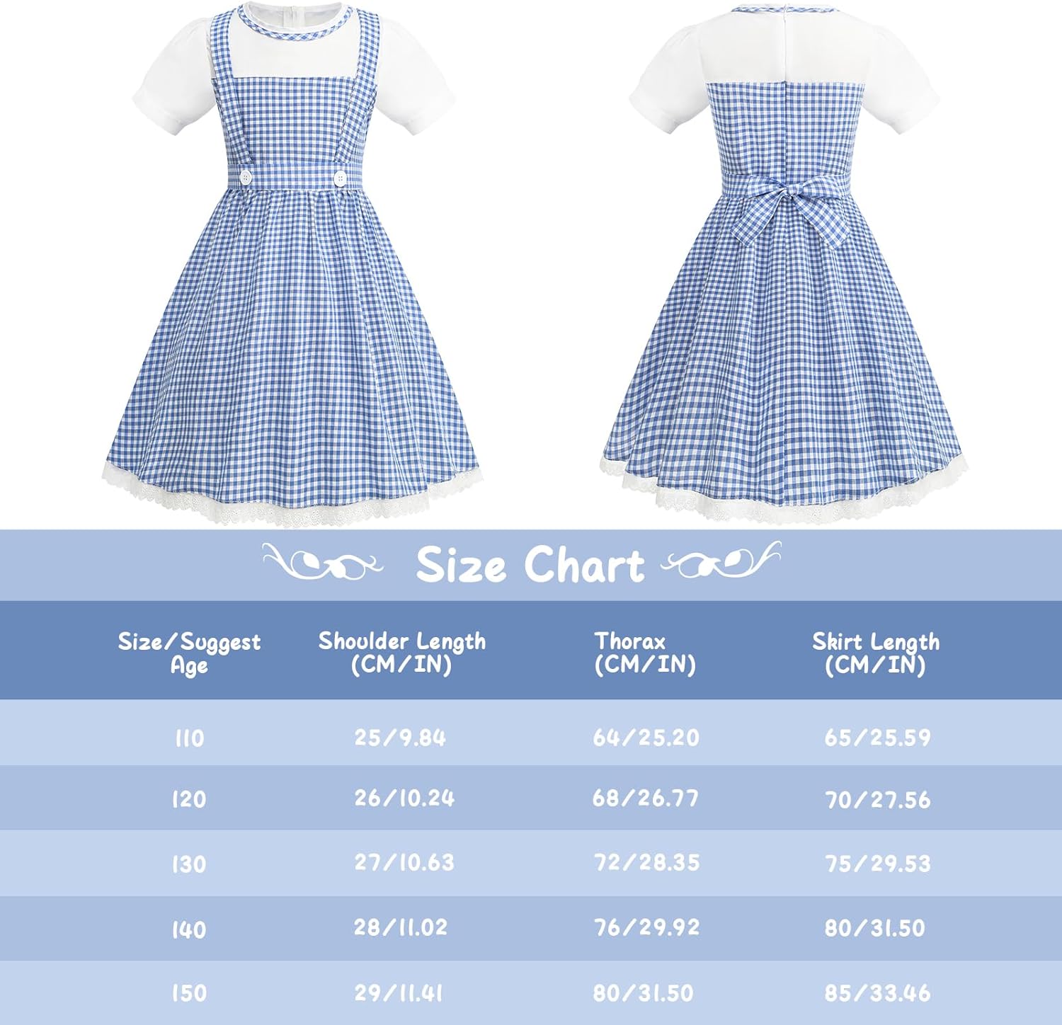 Girls Halloween Plaid Dress Up Costume