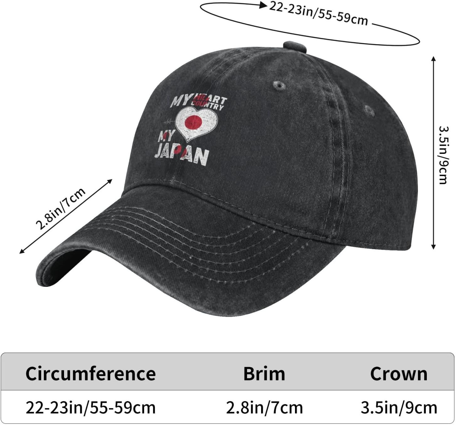 My Heart My Country My Japan Baseball Cap