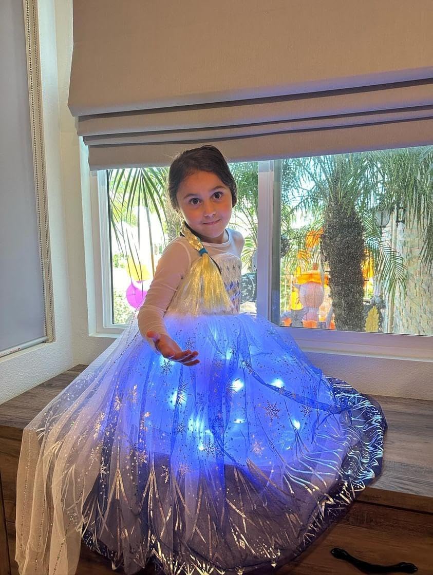 Princess Costume for Girls Light-Up Purple Dress Up