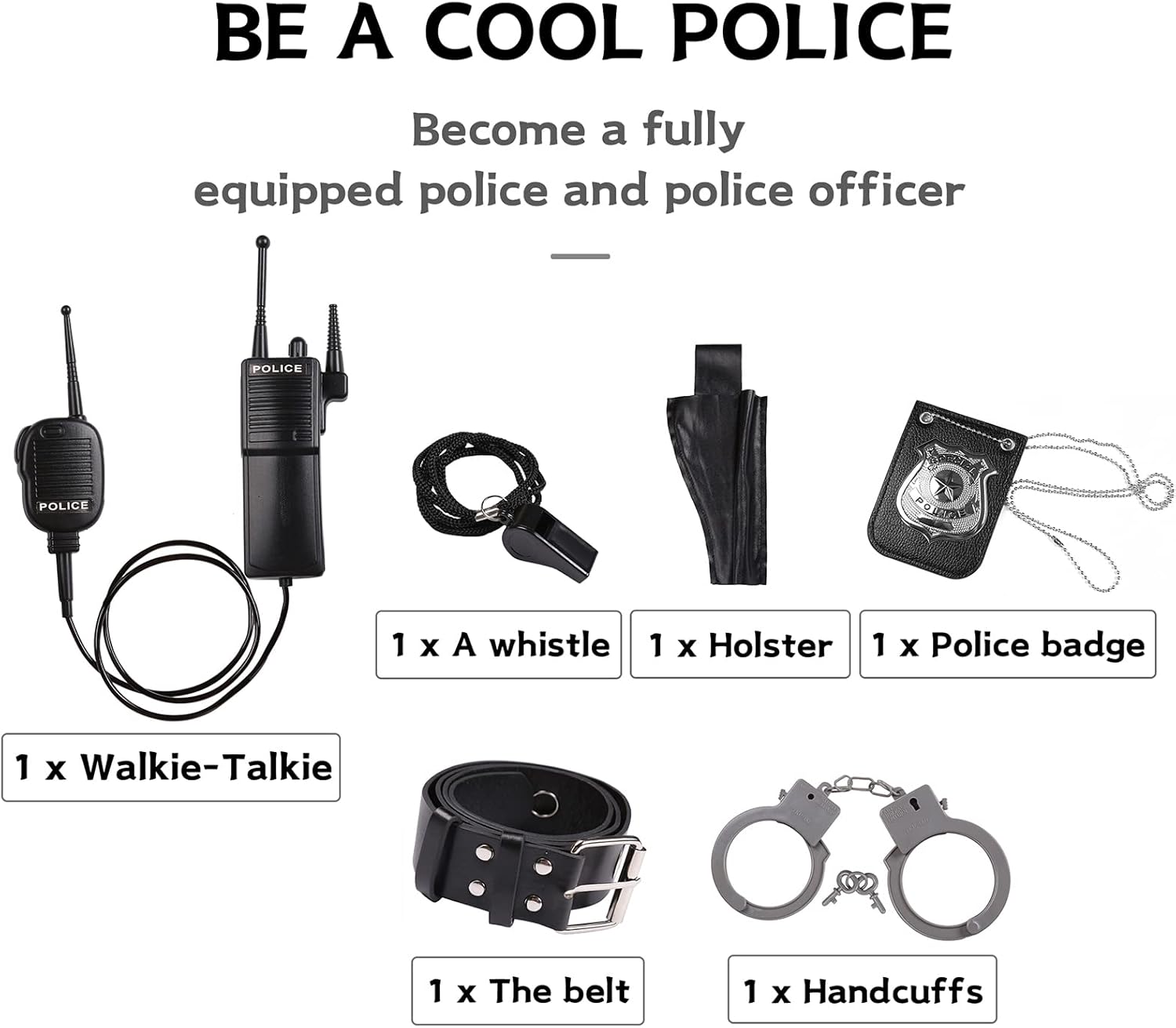 Kids Police Officer Costume Set for Halloween