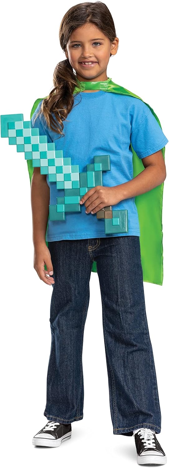 Pixelated Creeper Diamond Sword Costume Set