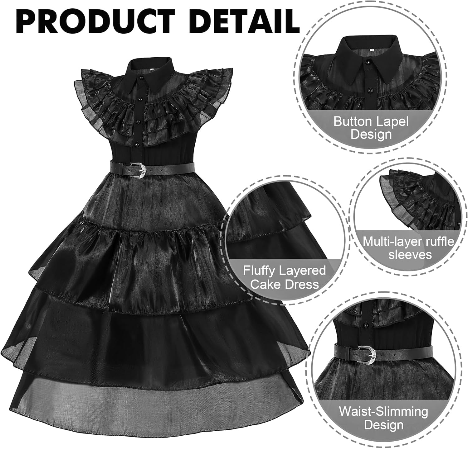 WYB Black Costume Dress for Girls Costuming Accessories