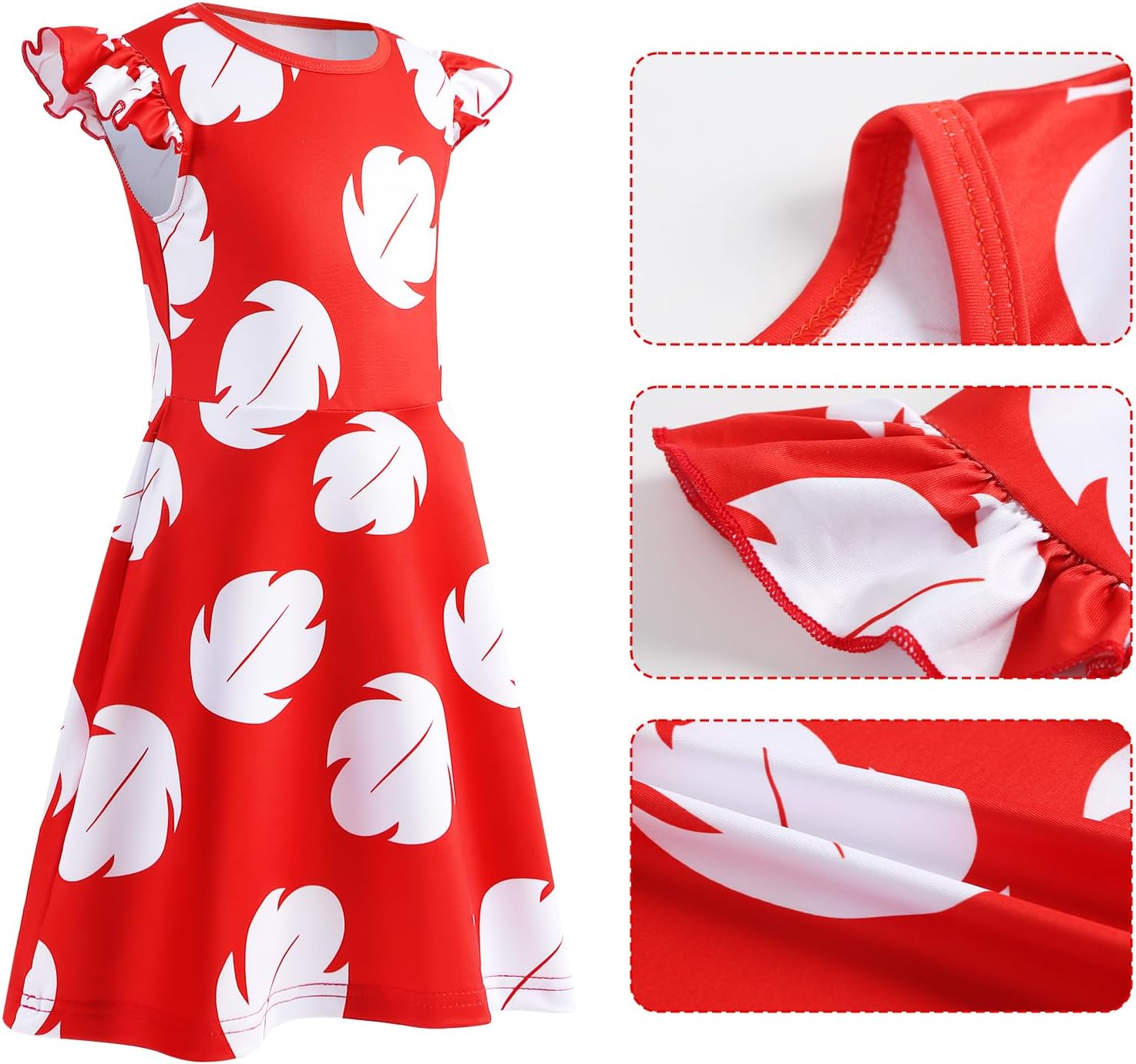 Hawaiian Princess Costume Dress for Kids with Flower Leis and Hair Clip