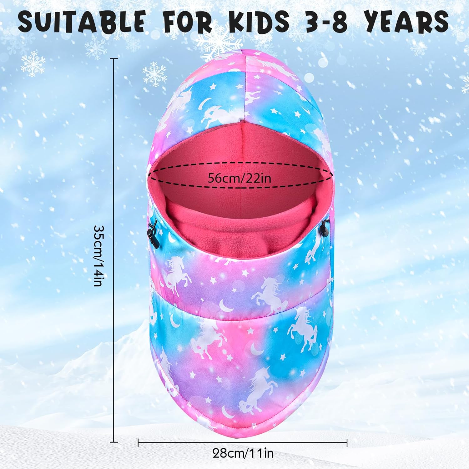 Warm Windproof Kids Winter Hat with Adjustable Fit for Older Kids