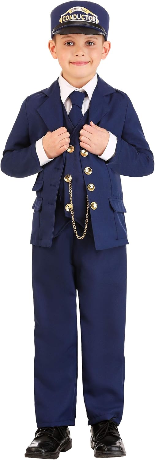 Boys North Pole Train Conductor Costume Kids Railroad Enthusiast