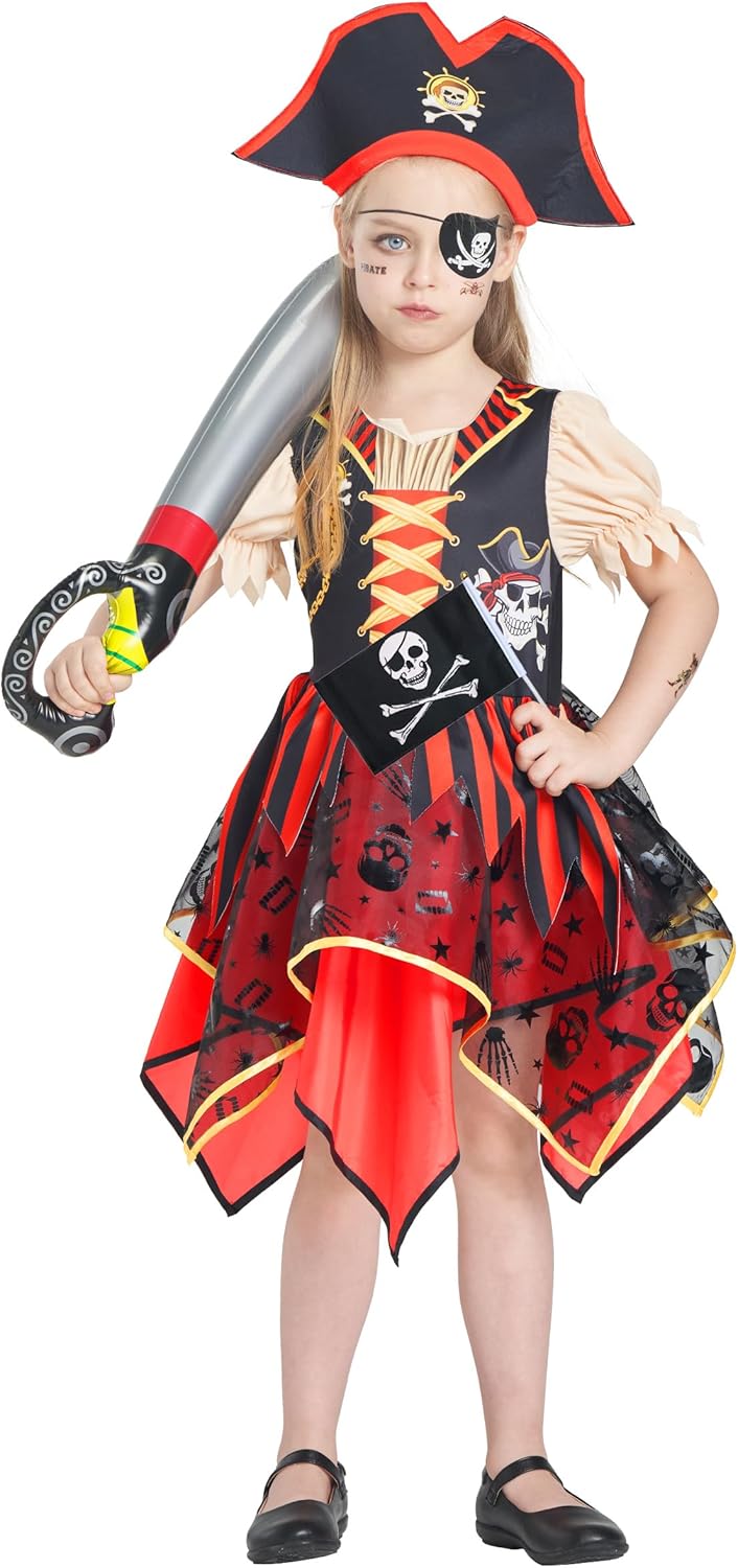 IKALI Girls Pirate Dress Fun Accessories