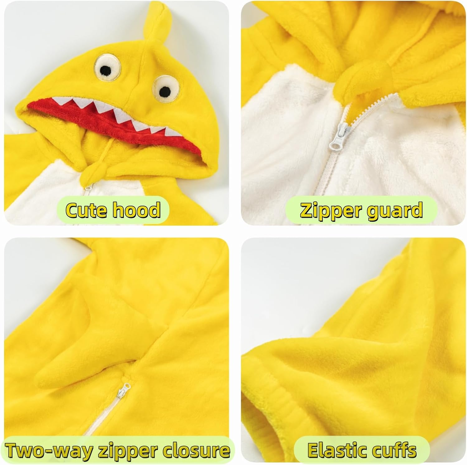 LOLANTA Dinosaur Shark Flannel Jumpsuit Kids Costume