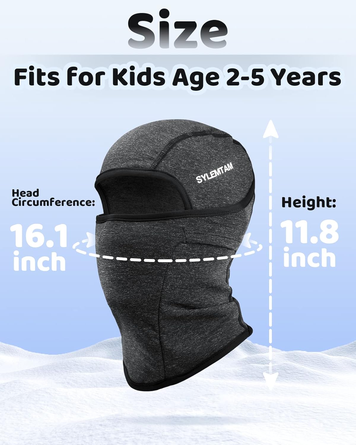 Kids Ski Mask Windproof Balaclava for Ages 2-5