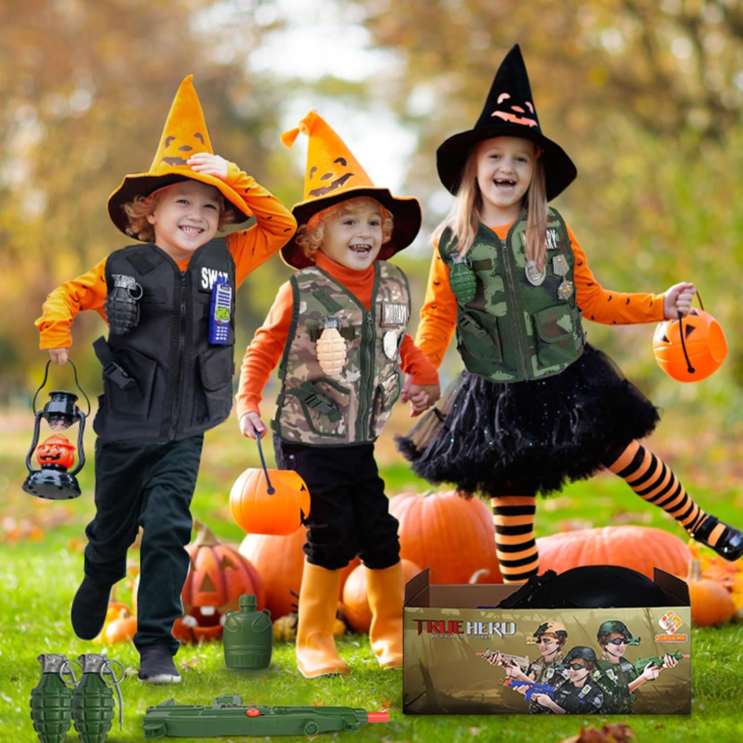 ZIRSENG 20-Piece Army Costume for Kids 3-10
