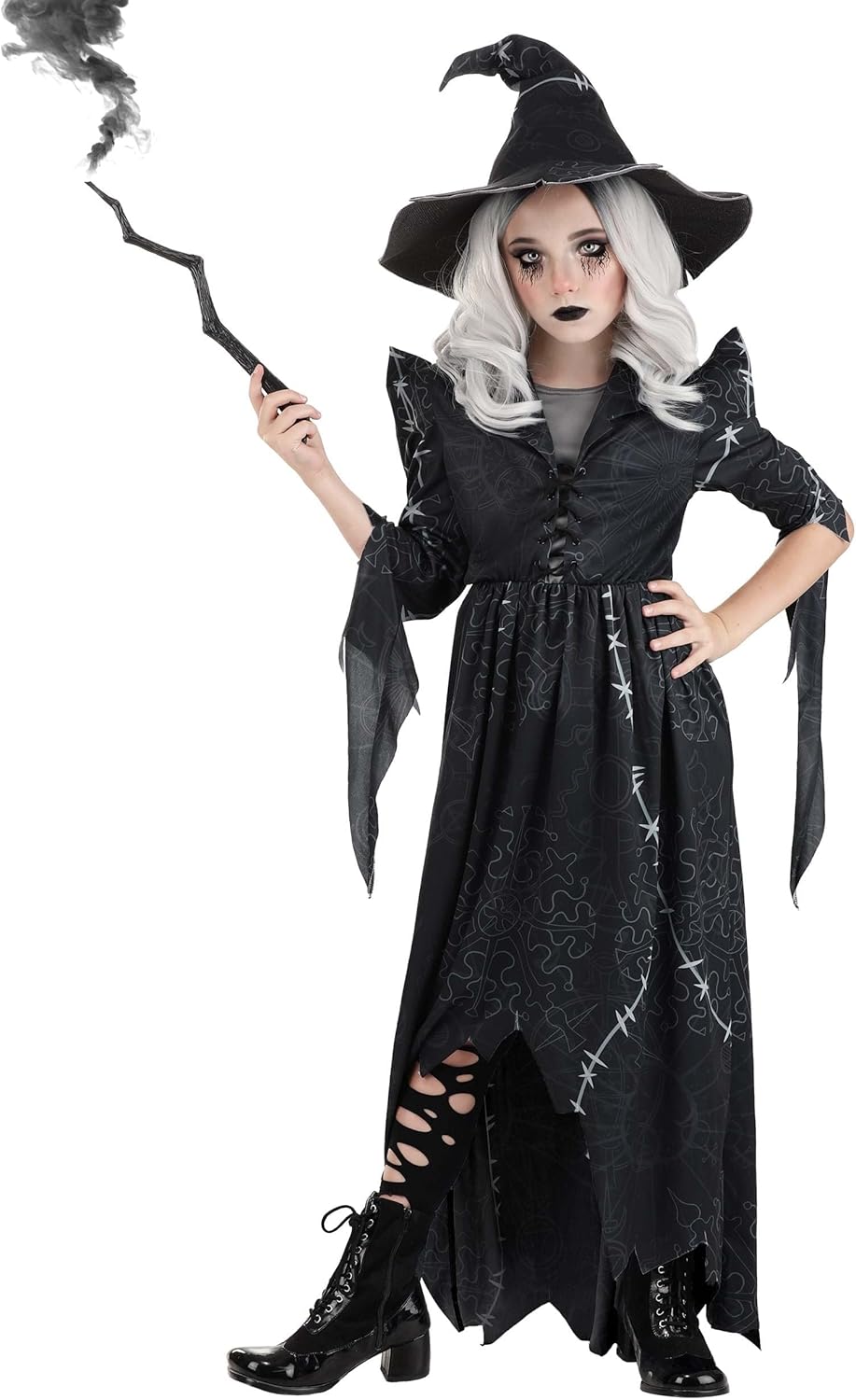 Fun Girls Gothic Stitch Witch Costume Girls Enchantress Halloween Outfit