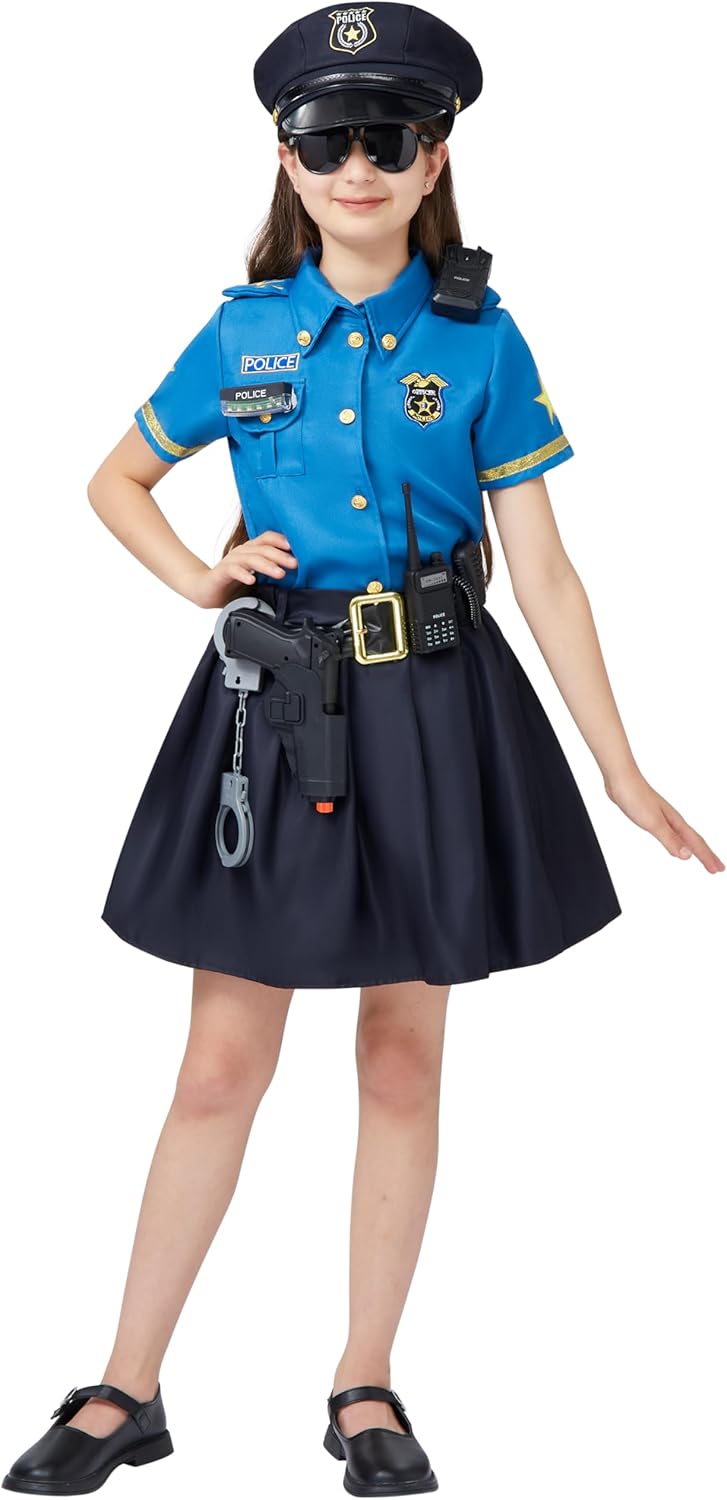 Spooktacular Halloween Police Officer Costume for Girls