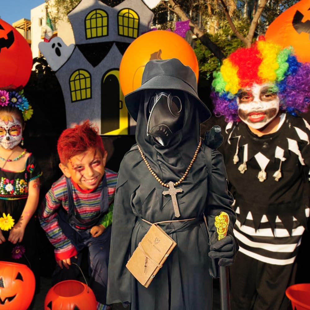 SENLI Plague Doctor Costume for Kids 9 in 1 Halloween Set