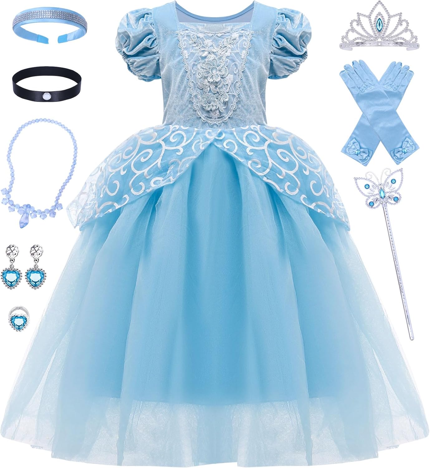 Perfect Princess Dresses for Girls - 11-Piece Set
