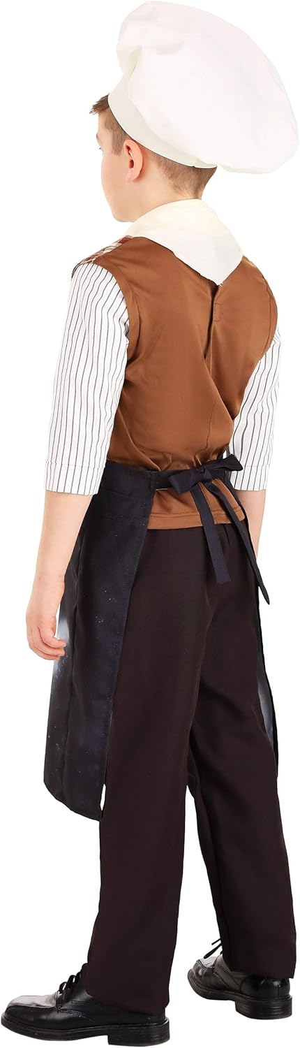Fairytale Baker Boys Costume - Set Includes Shirt Vest Apron Hat and Scarf