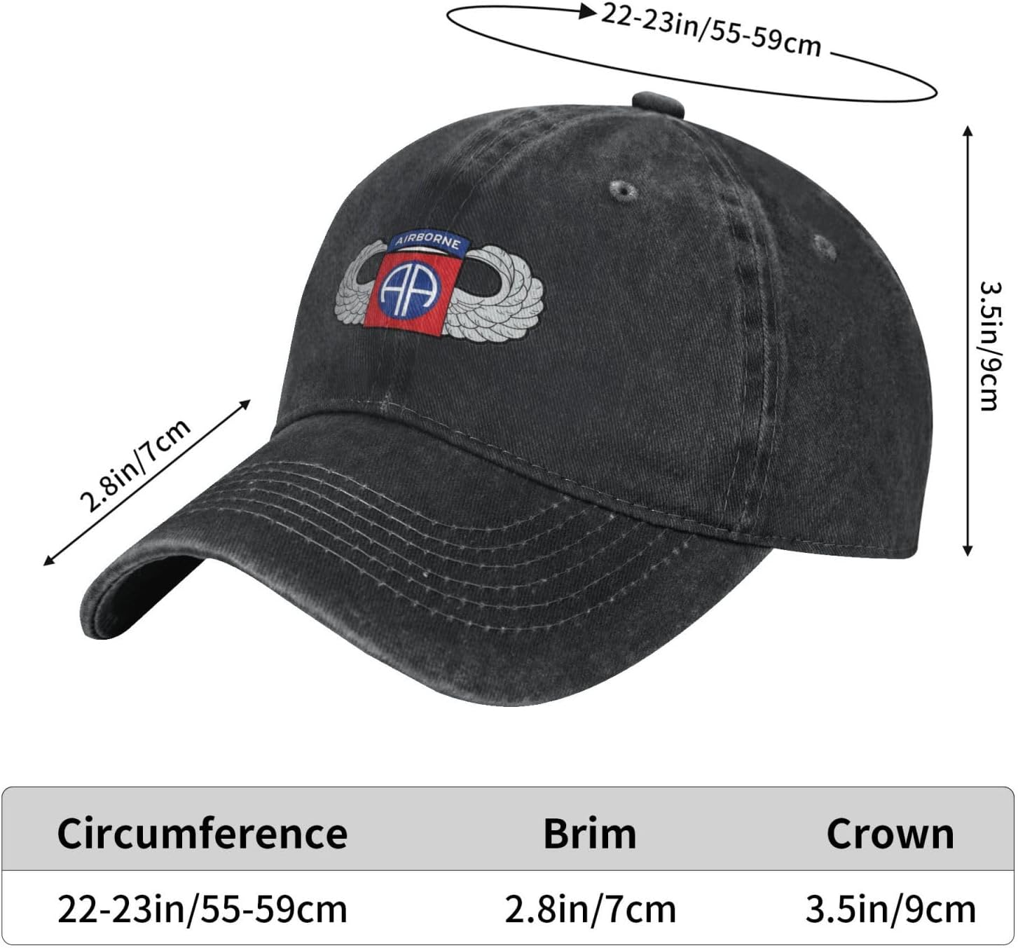 RTATBY 82nd Airborne Division Baseball Cap Women Men Sun Hat