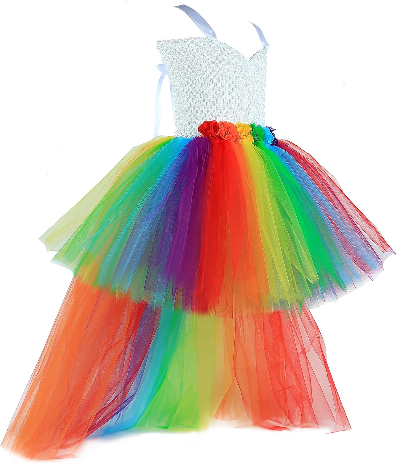 Elegant Handmade Girls Party Evening Dress with Train