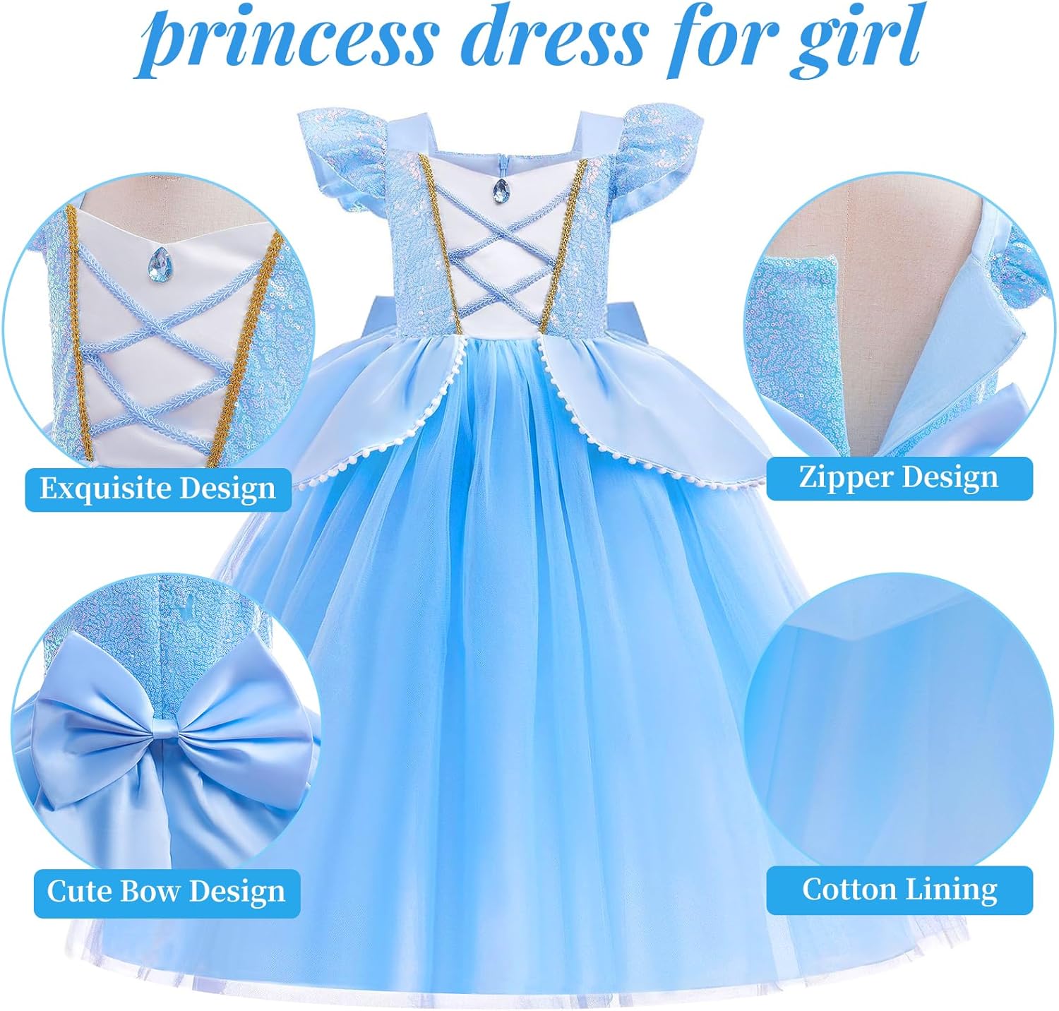 GC Light Up Cinderella Dress for Girls Kids Princess
