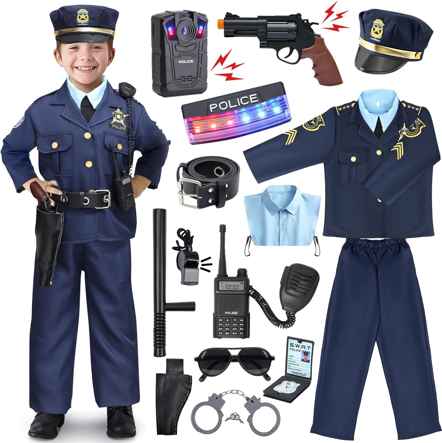 GC Police Costume Boys Halloween Halloween Career Day Kids Kids Police costume Set