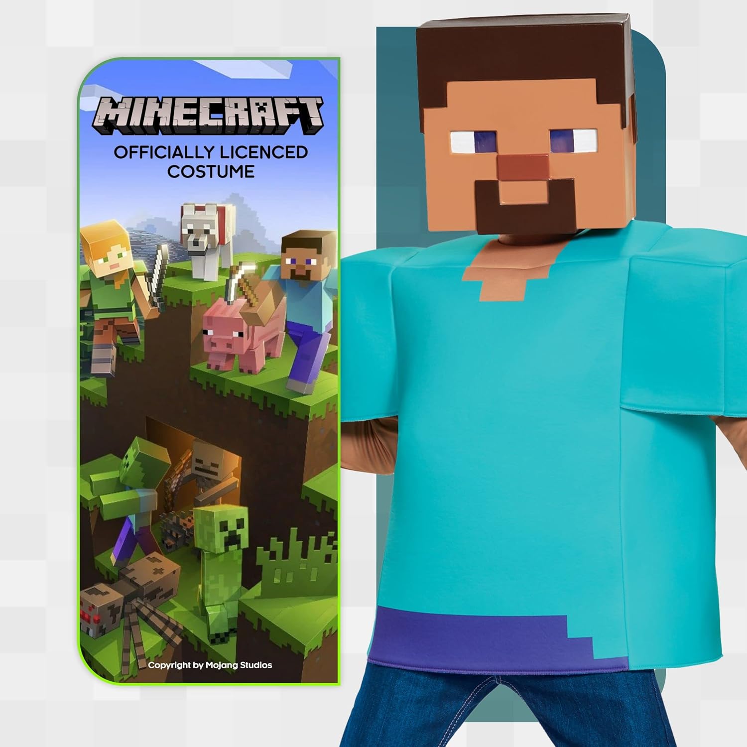 Steve Classic Minecraft Costume Multicolor Medium 7-8