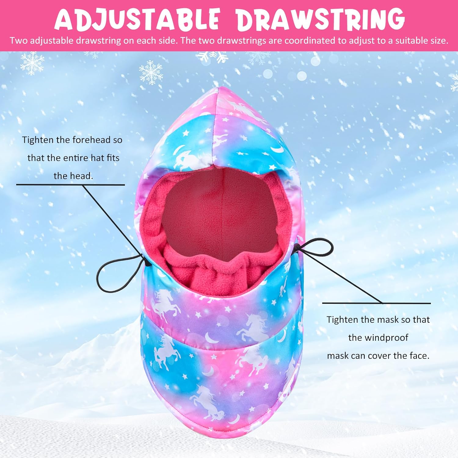 Warm Windproof Kids Winter Hat with Adjustable Fit for Older Kids