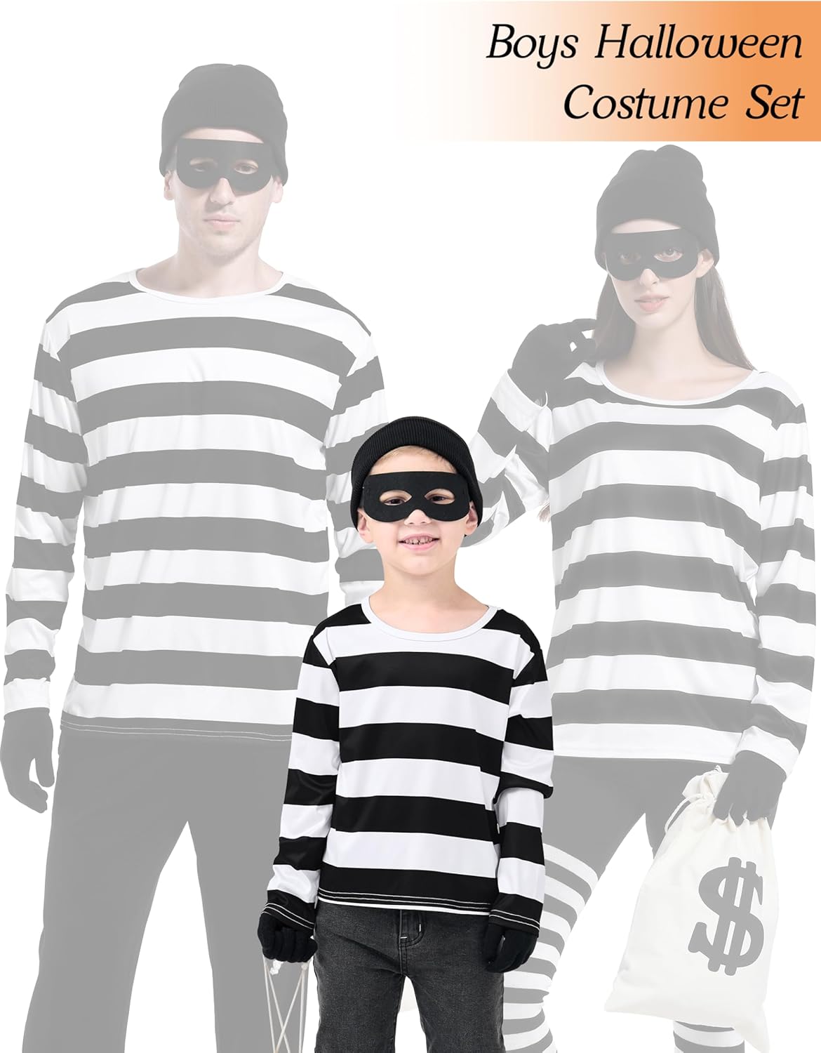 FancyFun Robber Kids Halloween 5-in-1 Costumes Set Perfect for Boys