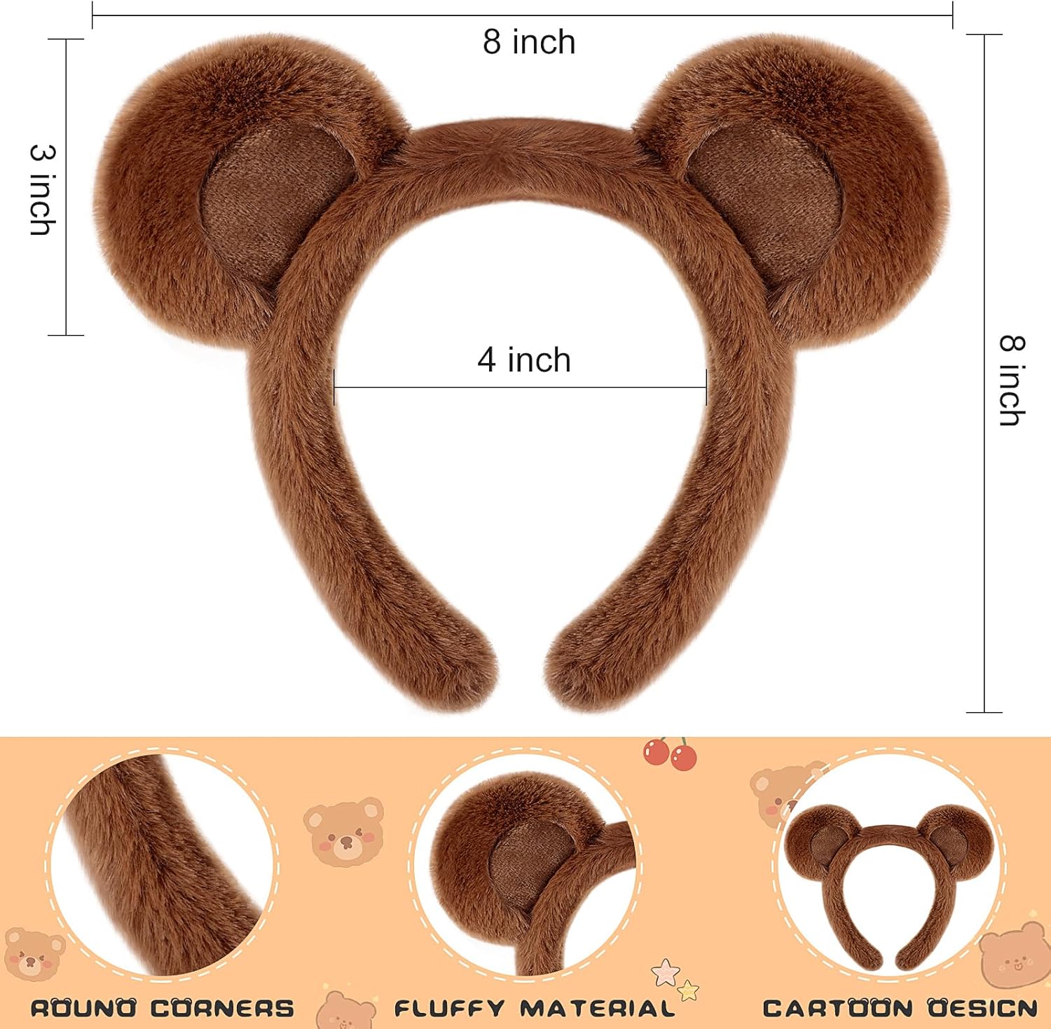 4 Pcs Harrycle Bear Cosplay Set Cute Bear Headband Accessories