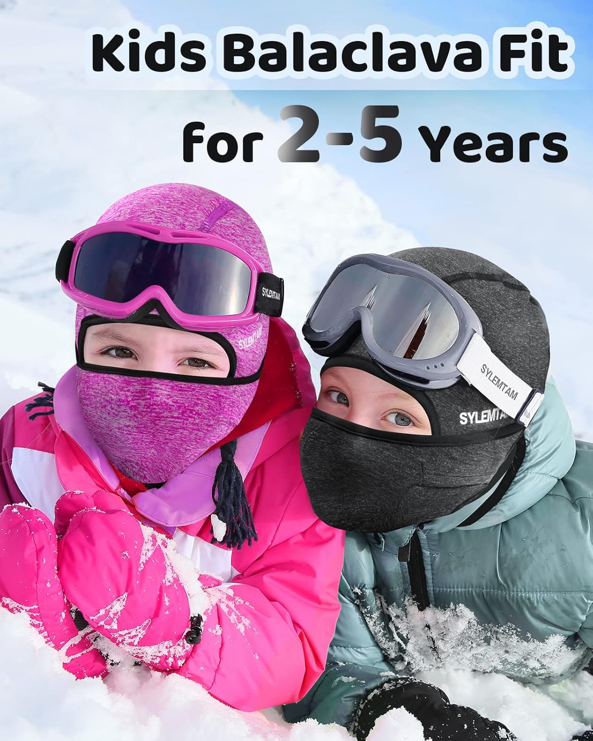 Kids Ski Mask Windproof Balaclava for Ages 2-5