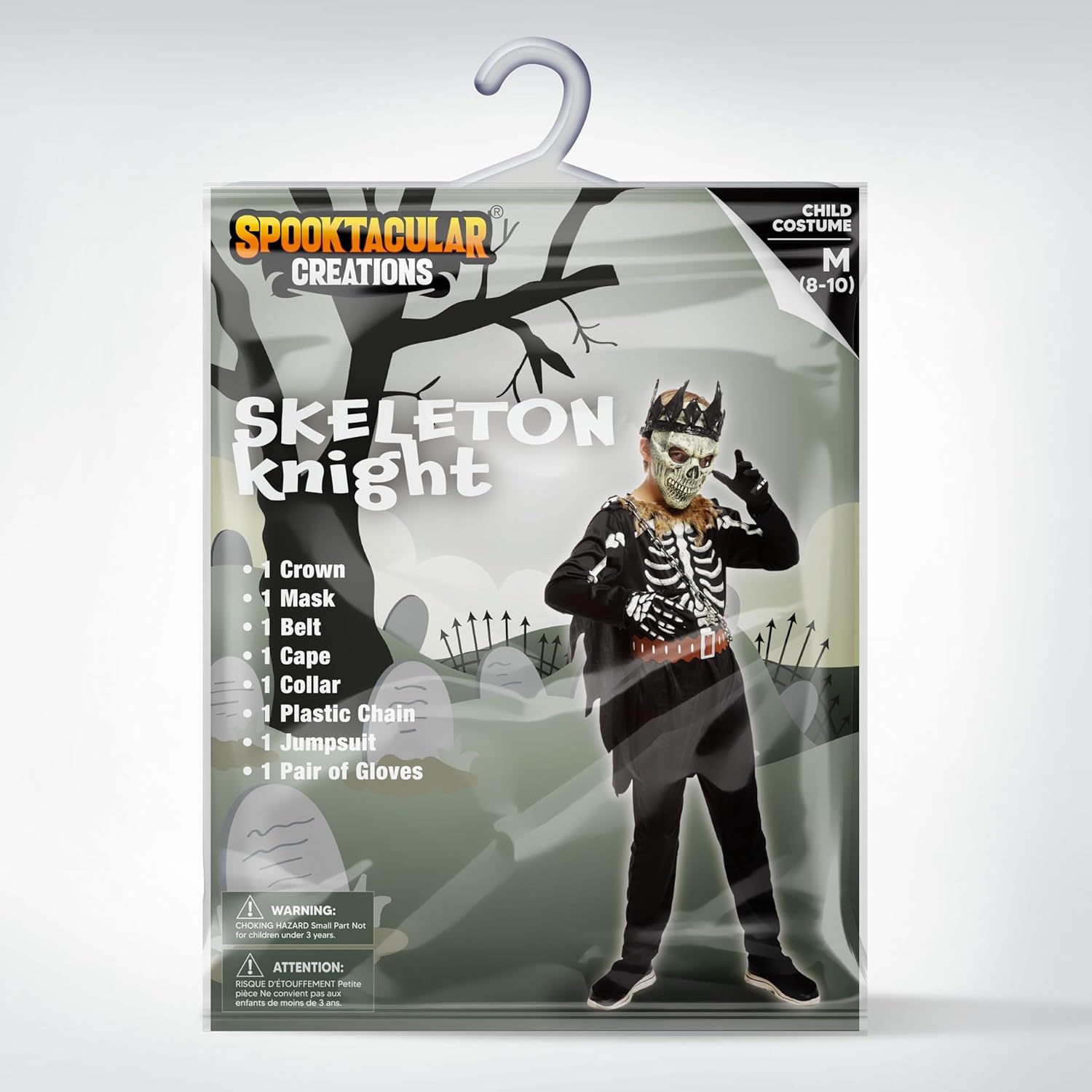 Skeleton Knight Costume for Spooktacular Halloween Kids - Dark Themed Party Costume