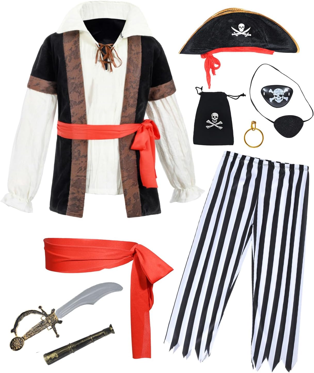 10-Piece Pirate Kids Costume Set